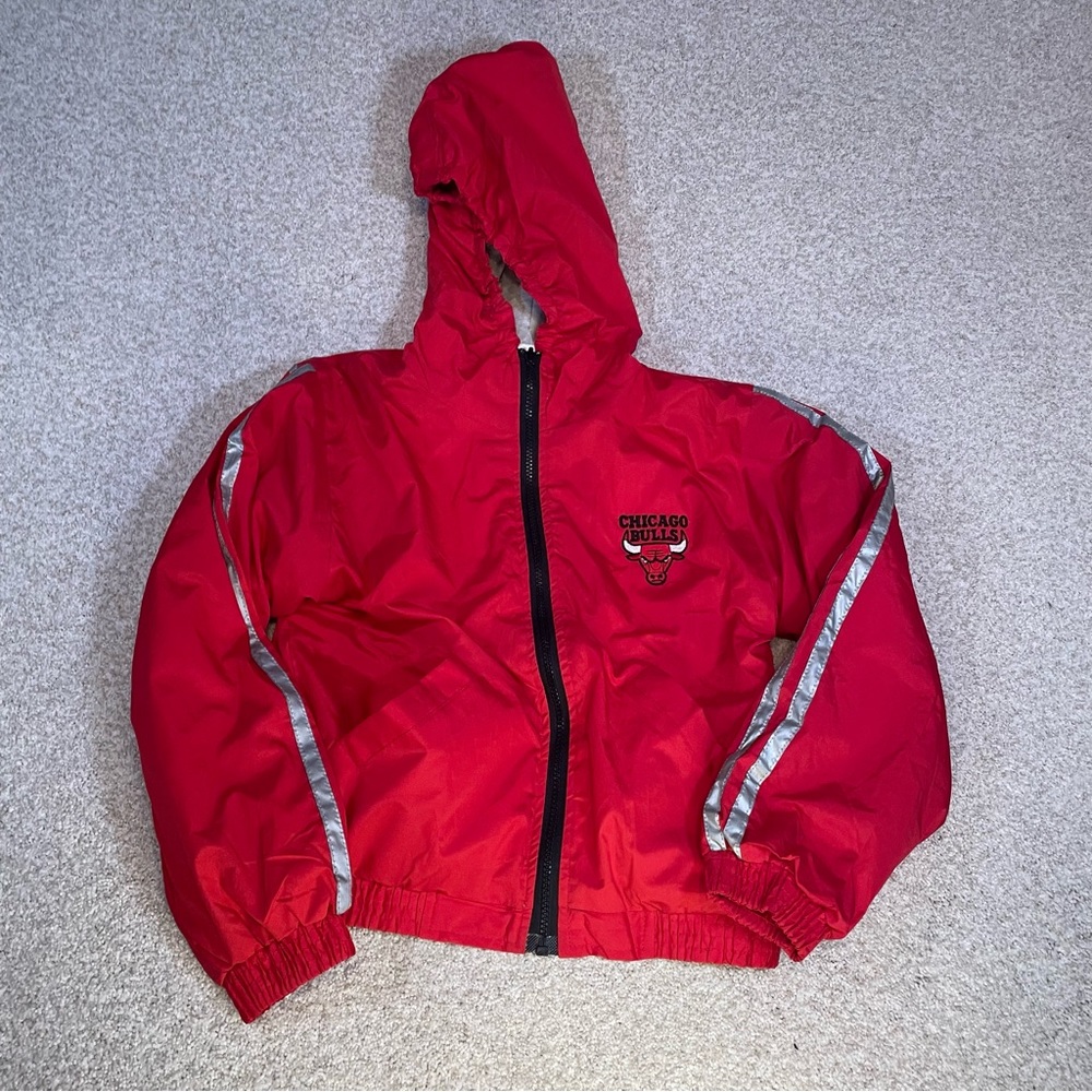 Chicago Bulls Satin Reversible Jacket Youth Medium By Brandon Sportswear